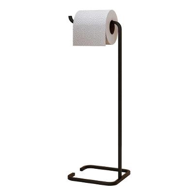 Porta Papel Higiênico De Chão Luxe Em Aço D09 Preto - Mpozenato