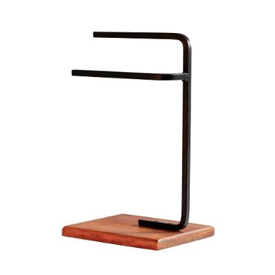 Porta Toalha De Rosto Para Pia Glam Base De Madeira D09 Preto - Mpozenato