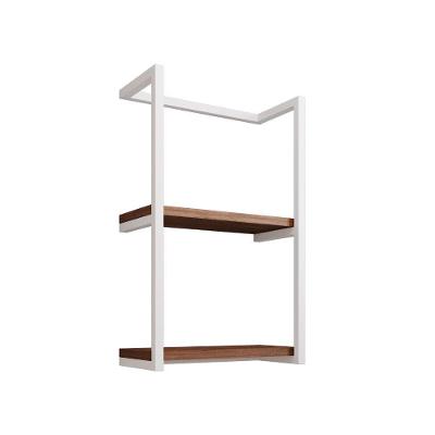 Toalheiro Para Banheiro Estilo Industrial Sahy - Branco E Prateleira Imbuia - Cor: Branco