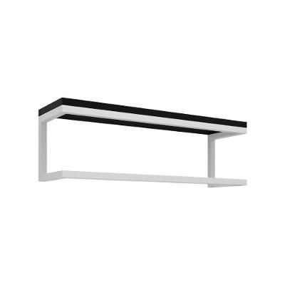 Toalheiro Para Banheiro Estilo Industrial Ita - Branco E Prateleira Preta - Cor: Branco