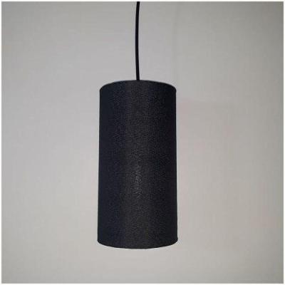 Luminária Pendente Cúpula Preto Para E27 13x13x113