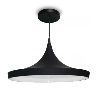 Pendente Alumínio 1xe27 Preto Chapéu Chines Blumenau