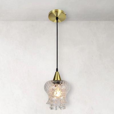 Lustre Pendente Taschibra Cristal Aisha Boreal E27 Transparente Bivolt Ouro
