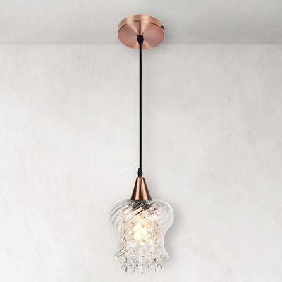 Lustre Pendente Taschibra Cristal Aisha Rigato E27 Transparente Bivolt Cobre