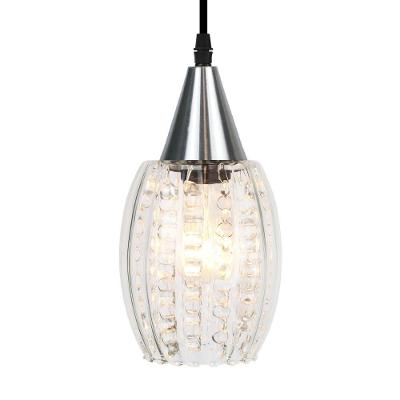 Lustre Pendente Taschibra Cristal Badih P Canelado E27 Transparente Bivolt Prata