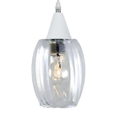 Lustre Pendente Taschibra Badih P Canelado E27 Transparente Bivolt Branco