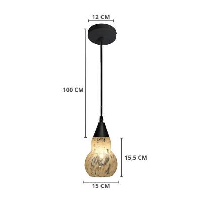 Lustre Pendente Taschibra Verona E27 Transparente Leitoso Bivolt Ouro