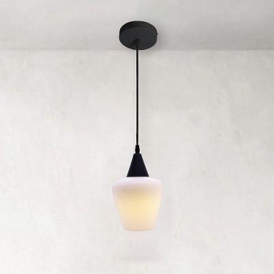 Lustre Pendente Taschibra Monalisa Branco Leitoso E27 Bivolt Preto