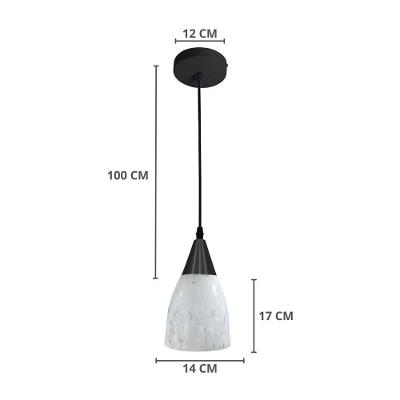 Lustre Pendente Taschibra Vicenza E27 Transparente Leitoso Bivolt Prata