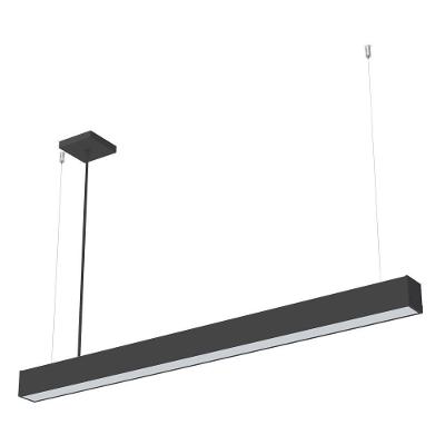 Lustre Pendente Taschibra Vetor Linear Led 35w Bivolt Preta 6500k Luz Fria