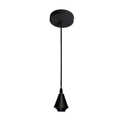 Lustre Pendente Taschibra Badih P Canelado E27 Transparente Bivolt Preto