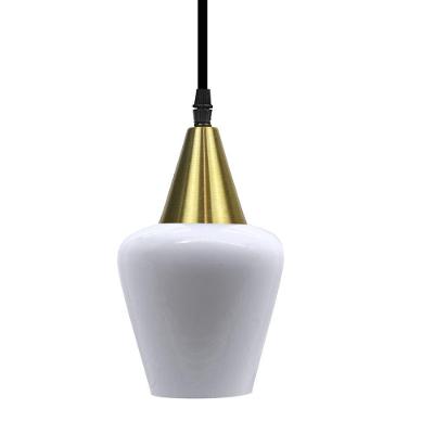Lustre Pendente Taschibra Monalisa Pp Branco Leitoso E27 Bivolt Ouro