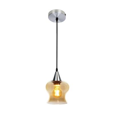 Lustre Pendente Taschibra Aisha Liso E27 Conhaque Bivolt Prata