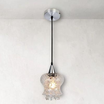 Lustre Pendente Taschibra Cristal Aisha Boreal E27 Transparente Bivolt Prata