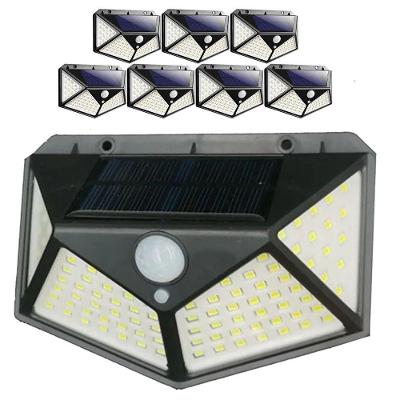 Luminária Solar Branco Quente 100 Led Sensor Presença 8 Unid