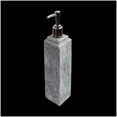 Porta Sabonete Líquido Dispenser Em Pedra Sabão Prata 22X7Cm