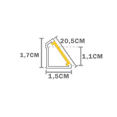 Perfil De Sobrepor Taschibra Para Fita De Led Vertex L15 Com 3 Metros Preto