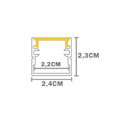 Perfil De Sobrepor Taschibra Para Fita De Led Apex 24 Com 1,5 Metros Branco