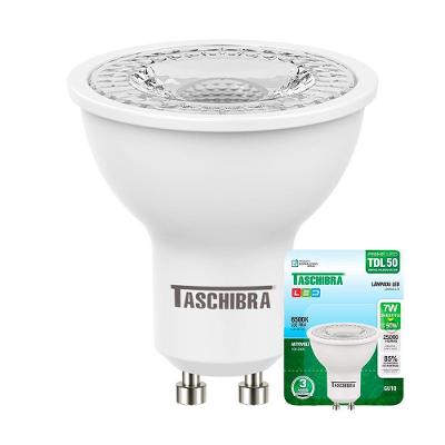 Lâmpada Led Dicroica Mr16 Tdl 7w Taschibra Bivolt 6500k Luz Fria
