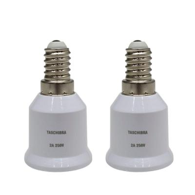 Soquete Adaptador Taschibra De Lâmpada E14 Para E27 Kit 2 Peças
