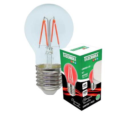 Lâmpada Led Taschibra Filamento Color G45 E27 Bivolt Vermelha