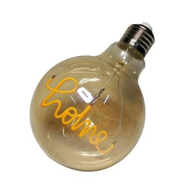 Lampada Led Vintage Home Mensagem 4w Branco Quente Casa