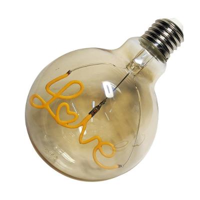 Lampada Led Vintage Love Mensagem 4w Branco Quente Casa