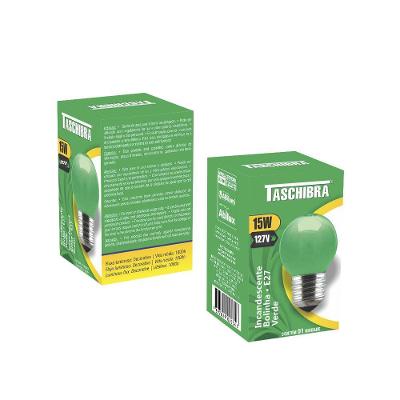 Lâmpada Incandescente Taschibra Bolinha 15w 110v Verde