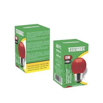 Lâmpada Incandescente Taschibra Bolinha 15w 220v Vermelha