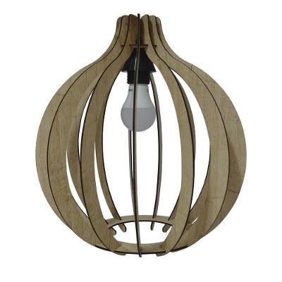 Lustre Pêndulo de Teto Luminária Pendente Madeira Clara