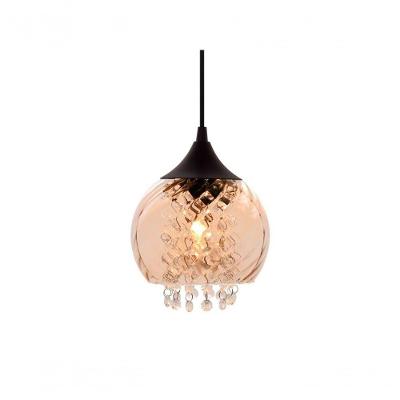 Lustre Pendente Cristal Elisabeth Rigato Conhaque E27 Bivolt Taschibra