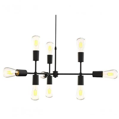Lustre Pendente Equilibrium Preto Para 9 Lâmpadas Bivolt Taschibra