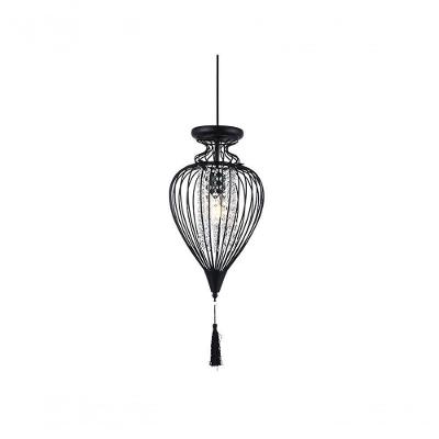 Lustre Pendente Cristal Istambul M Preto Bivolt Taschibra