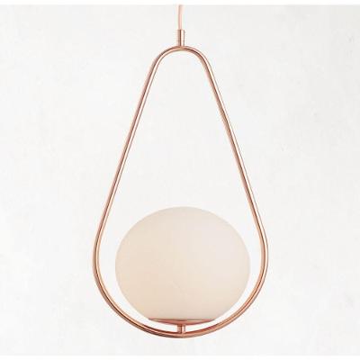 Lustre Pendente Bravalumi Pérola Fallen Globo E27 Bivolt Rose Gold