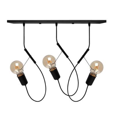 Lustre Pendente Taschibra Bungee Preto 3xe27 Bivolt