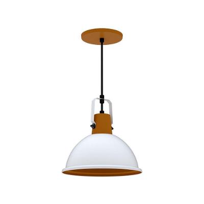 Lustre Pendente Taschibra Factory Cúpula P E27 Bivolt Branco Fosco