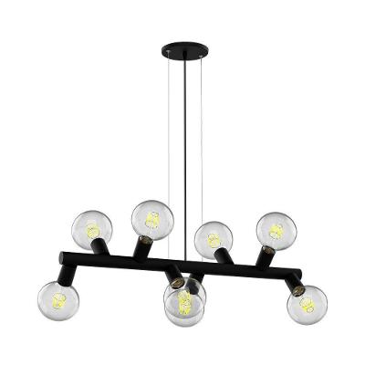 Lustre Pendente Taschibra Amora Preto Para 8 Lâmpadas E27 Bivolt