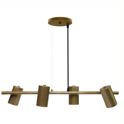 Lustre Pendente Taschibra Foccus Ouro Para 4 Lâmpadas Bivolt