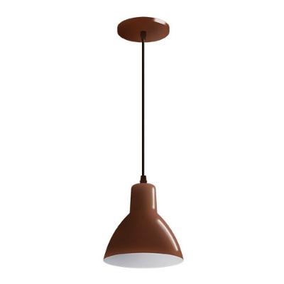 Lustre Pendente Taschibra Cúpula Td 622 E27 Bivolt Marrom Fosco