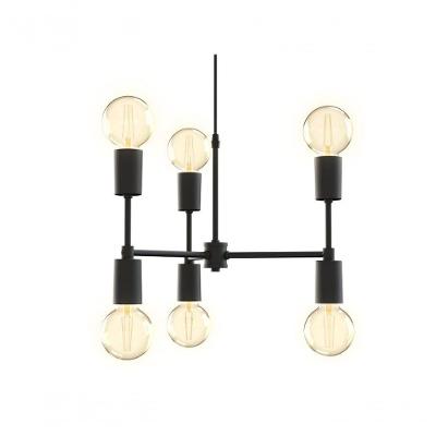 Lustre Pendente Equilibrium Preto Para 6 Lâmpadas Bivolt Taschibra