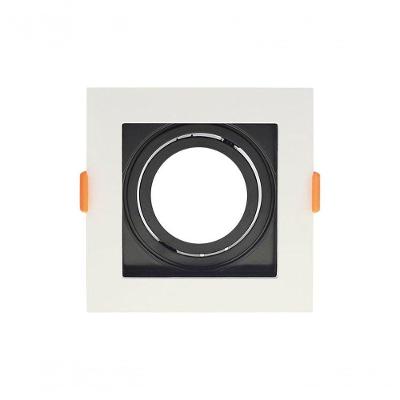 Spot Recuado De Embutir Quadrado Mr16 Branco Com Preto Taschibra