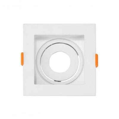 Mini Dicroica Spot De Embutir Recuado Quadrado Cor Branco
