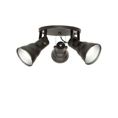 Spot De Sobrepor Hol Triplo Circular Direcionável 3xe27 Taschibra Bivolt Preto