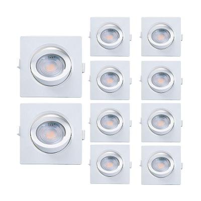 Kit 10 Spot De Led Embutir Alltop Par20 Quadrado 7w Bivolt Taschibra 6500k Luz Fria