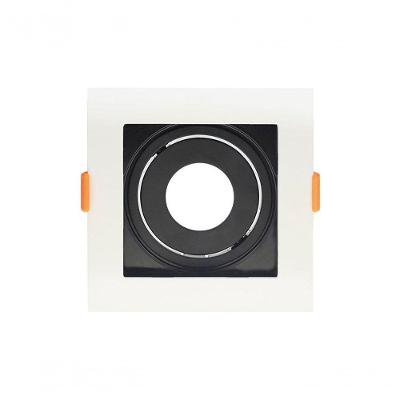 Spot Recuado De Embutir Quadrado Mr11 Branco Com Preto Taschibra