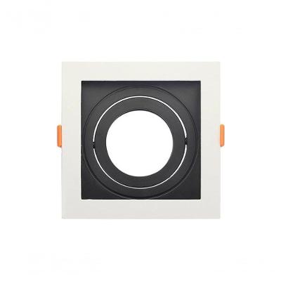 Spot Recuado De Embutir Quadrado Par 20 Branco Com Preto Taschibra
