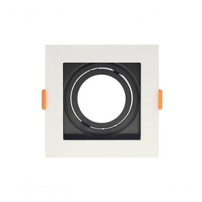 Spot Recuado De Embutir Quadrado Ar 70 Branco Com Preto Taschibra
