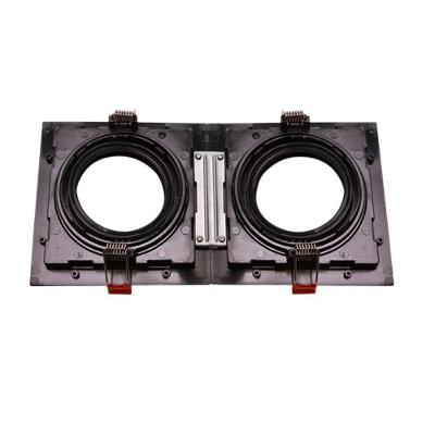 Spot De Embutir Quadrado Recuado Duplo Mr11 Direcionável Preto