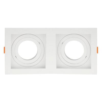 Spot De Embutir Quadrado Recuado Duplo Mr16 Direcionável Branco