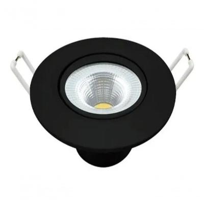 Kit 10 Spot Led 5w Redondo Embutir Branco Frio 9x9cm Preto